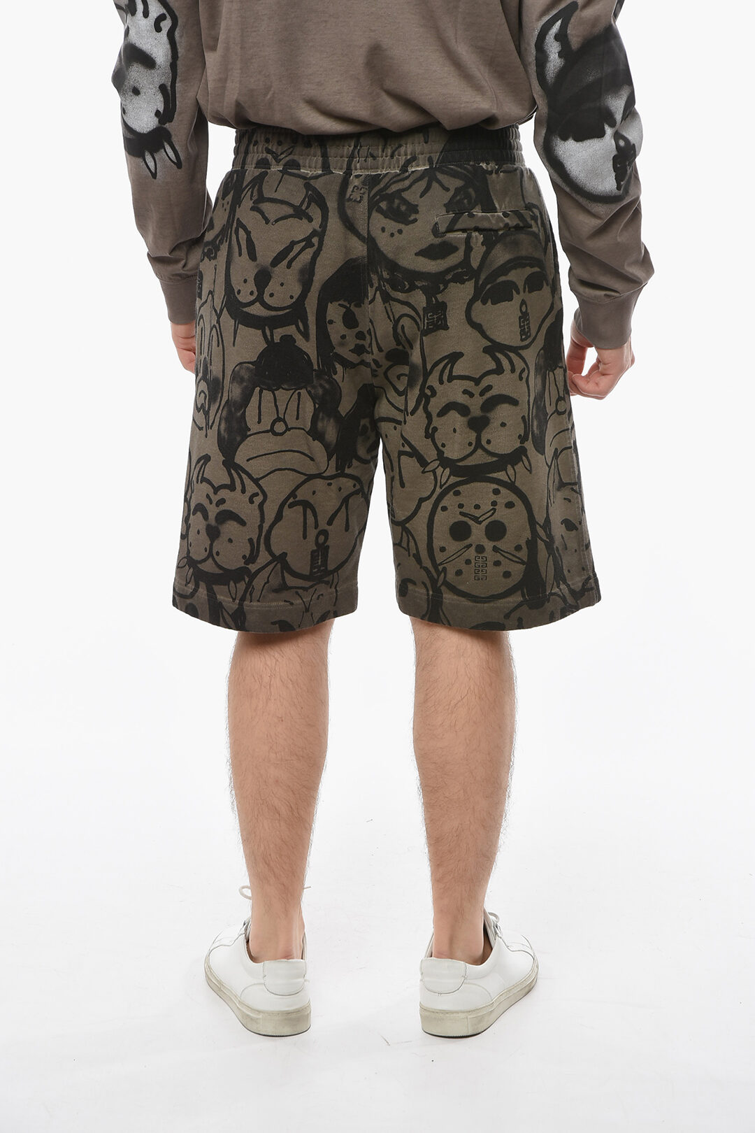 Givenchy CHITO Drawstringed Shorts with Logoed Print Allover