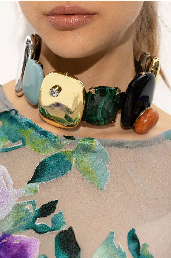 Dries Van Noten Choker With Maxi Embellishment Stones