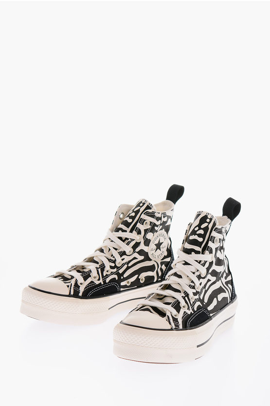 Converse Chuck Taylor All Star 4cm All Over Printed High Top Sneakers In White