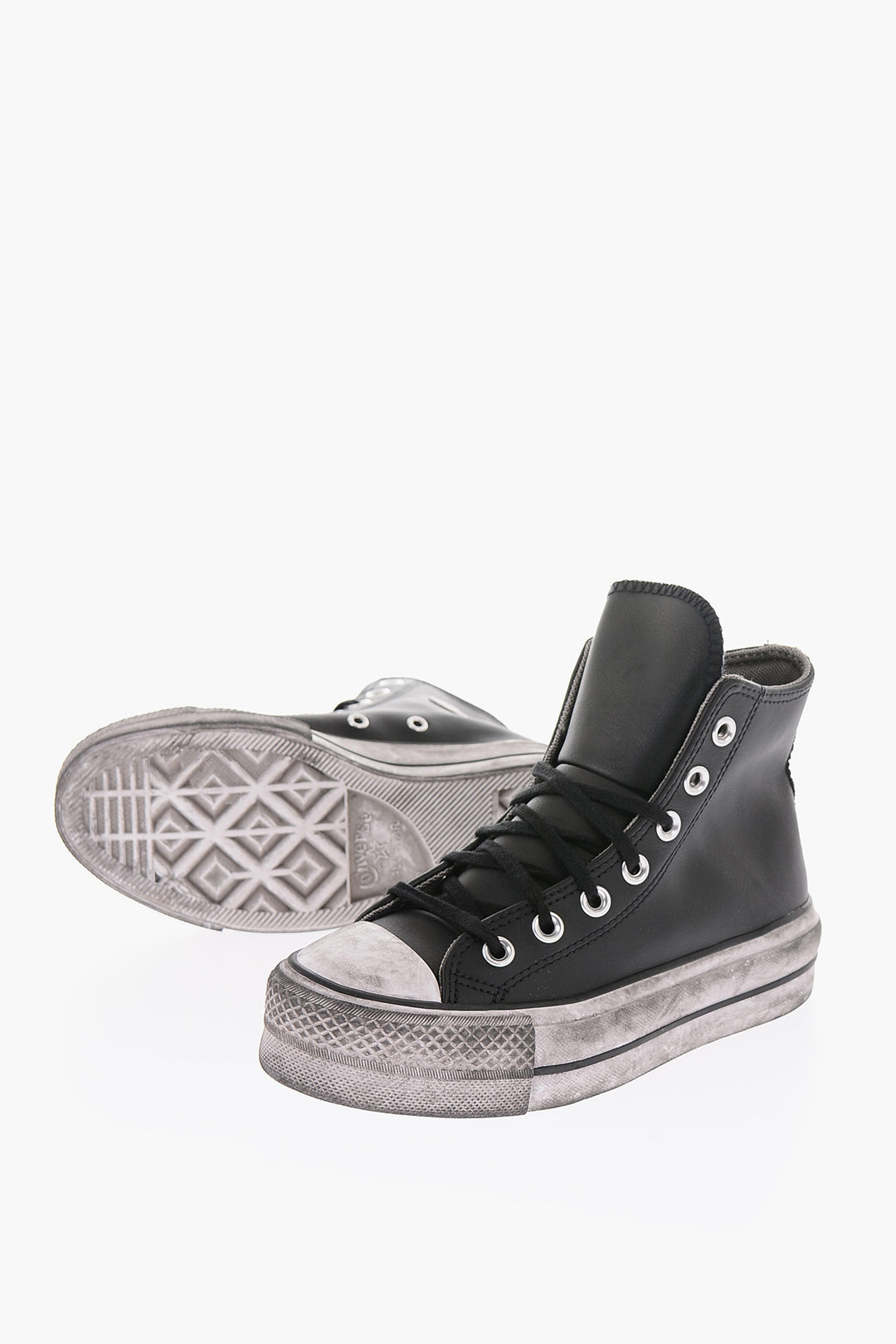 Converse CHUCK TAYLOR ALL STAR 4cm Vintage Effect Leather LIFT High-Top  Sneakers women - Glamood Outlet