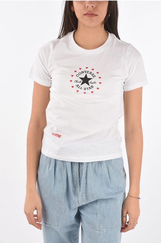 Converse Chuck Taylor All Star Crew-neck T-shirt With Embroidery In White