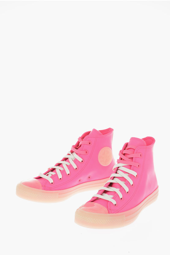 pink leather chuck taylors