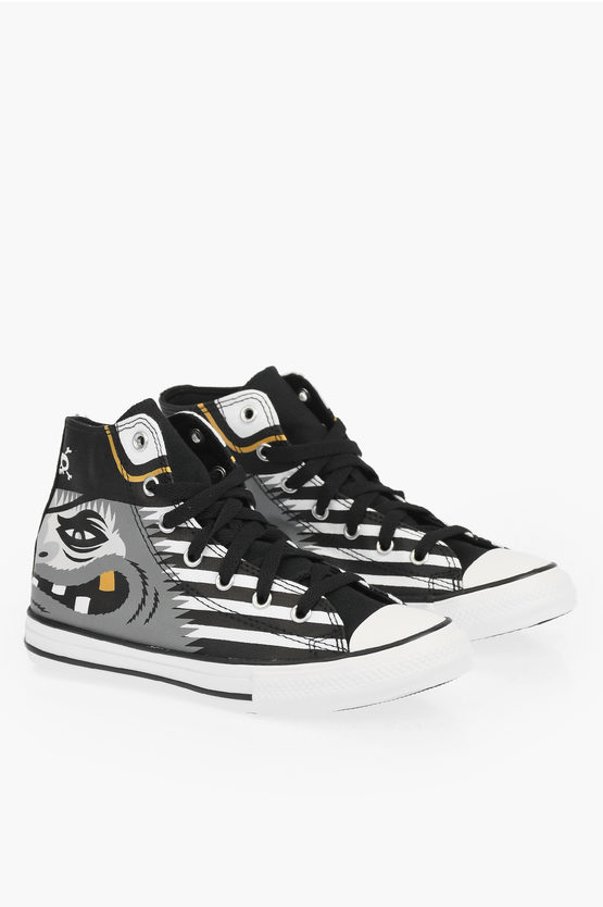 Converse Chuck Taylor All Star Printed Cotton High-top Trainers In Black