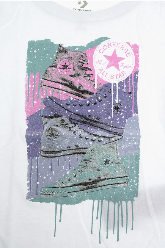  CHUCK TAYLOR ALL STAR T-shirt Girocollo con Stampa Glitter