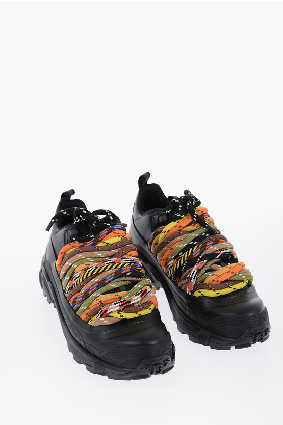 Shop Burberry Chunky Sneakers With Decorative Mountain Laces