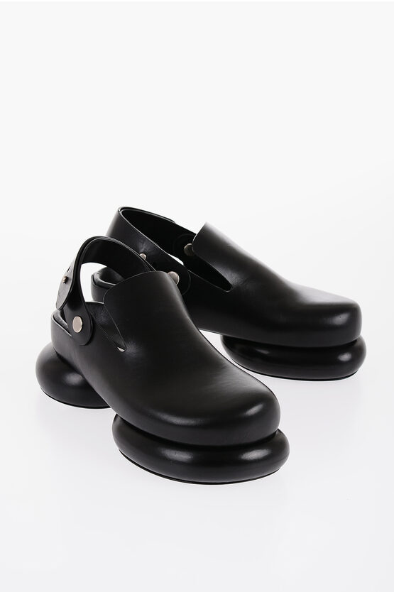 Jil Sander Chunky Sole Leather Slingback Sandals