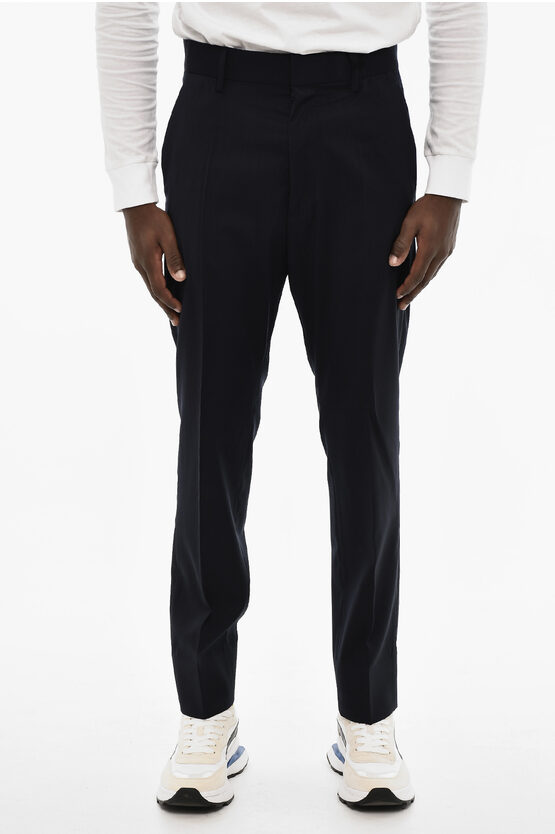 Dsquared2 Cigarette Fit Virgin Wool Pants In Black