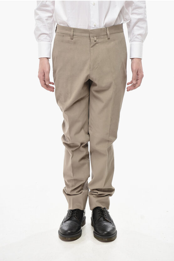 Corneliani Circle Cotton-blend Twill Chino Trousers In Brown