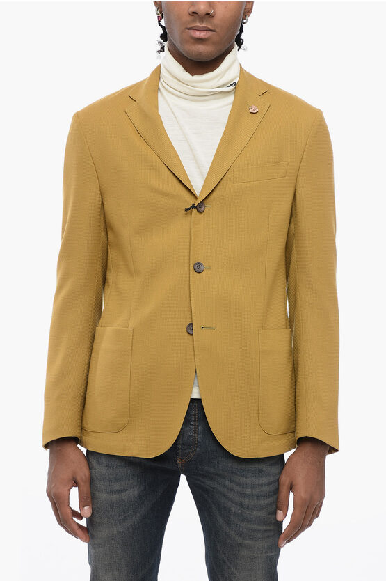 Shop Corneliani Circle Unlined Virgin Wool Blazer With Patch Pockets