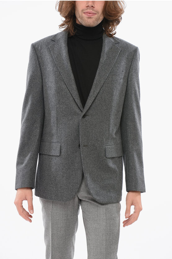 Corneliani Circle Virgin Wool Blazer With Flap Pockets