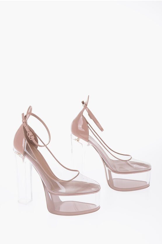 Shop Valentino Clear Effect Pumps With Straps Heel 16 Cm