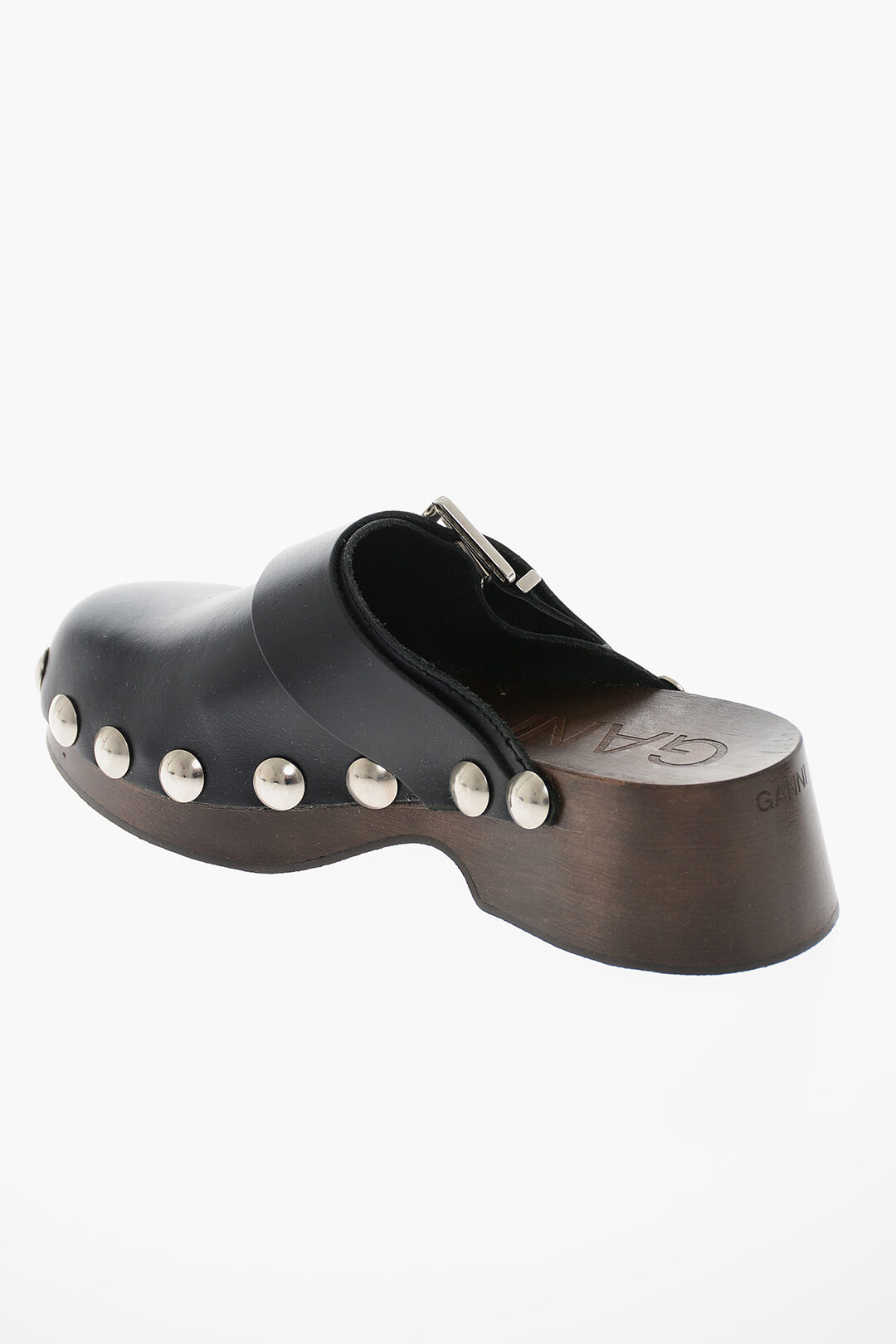 Clogs in Pelle con Borchie Decorative