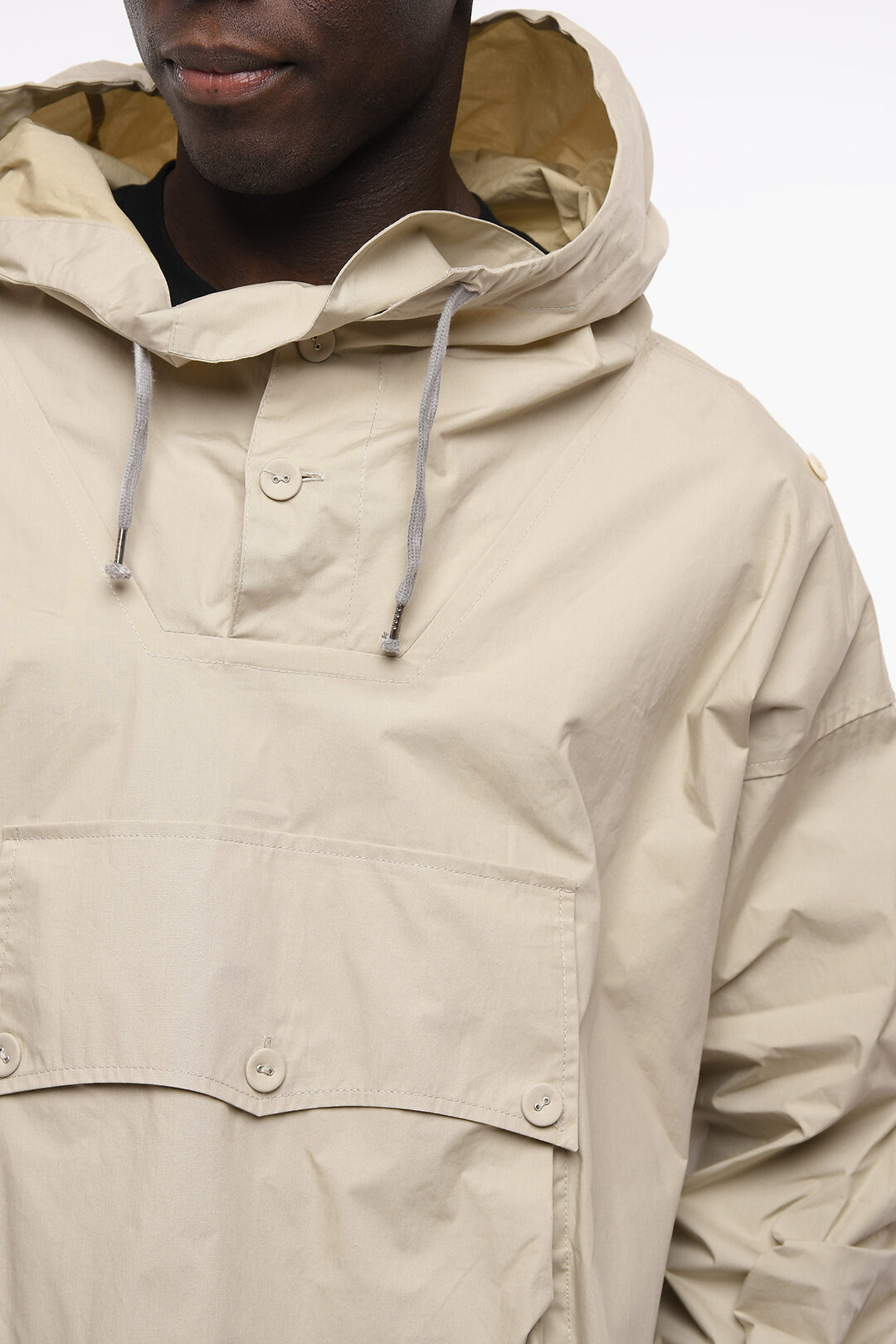 Maison Margiela Coated Cotton Anorak Jacket with Hood men Maison Margiela Coated Cotton Anorak Jacket with Hood men