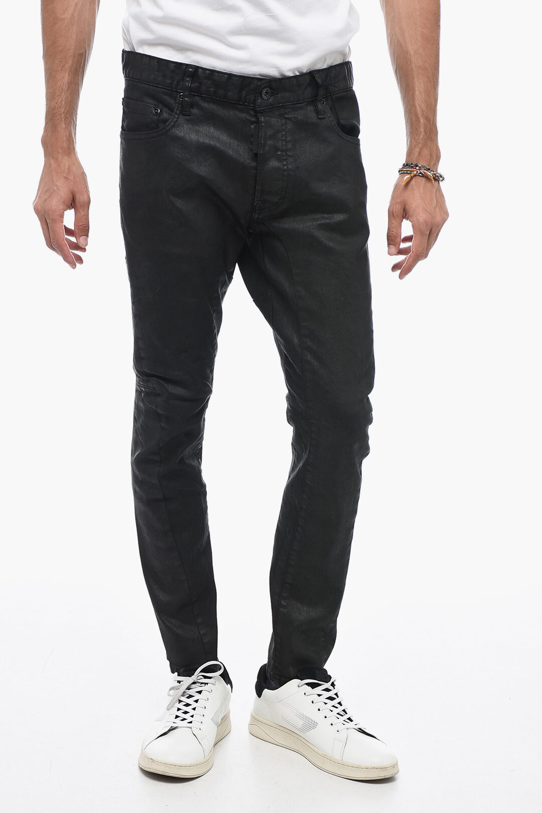 Dsquared2 Coated Cotton Denims with Tidy Biker Fit men - Glamood 