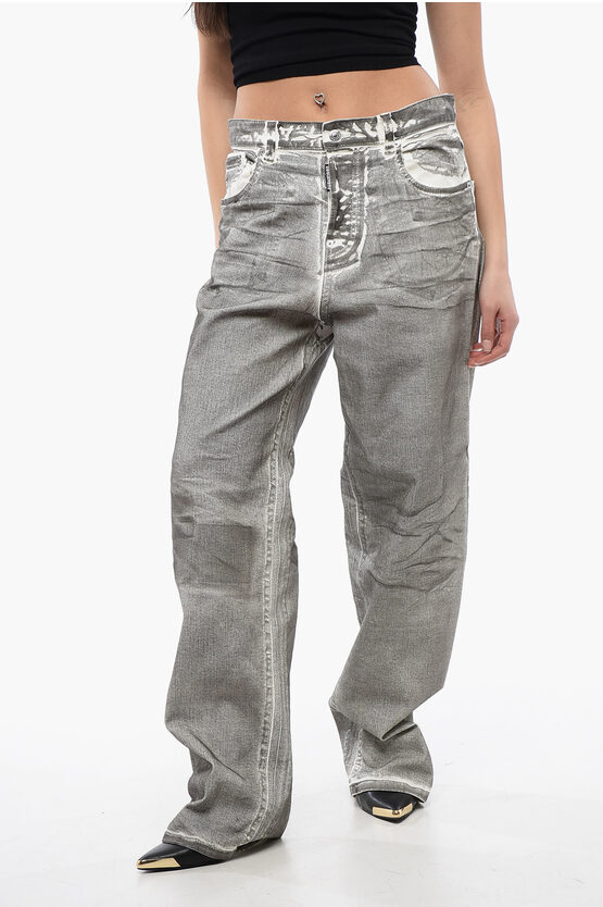Shop Dsquared2 Coated Cotton Eros Fit Denims 23cm