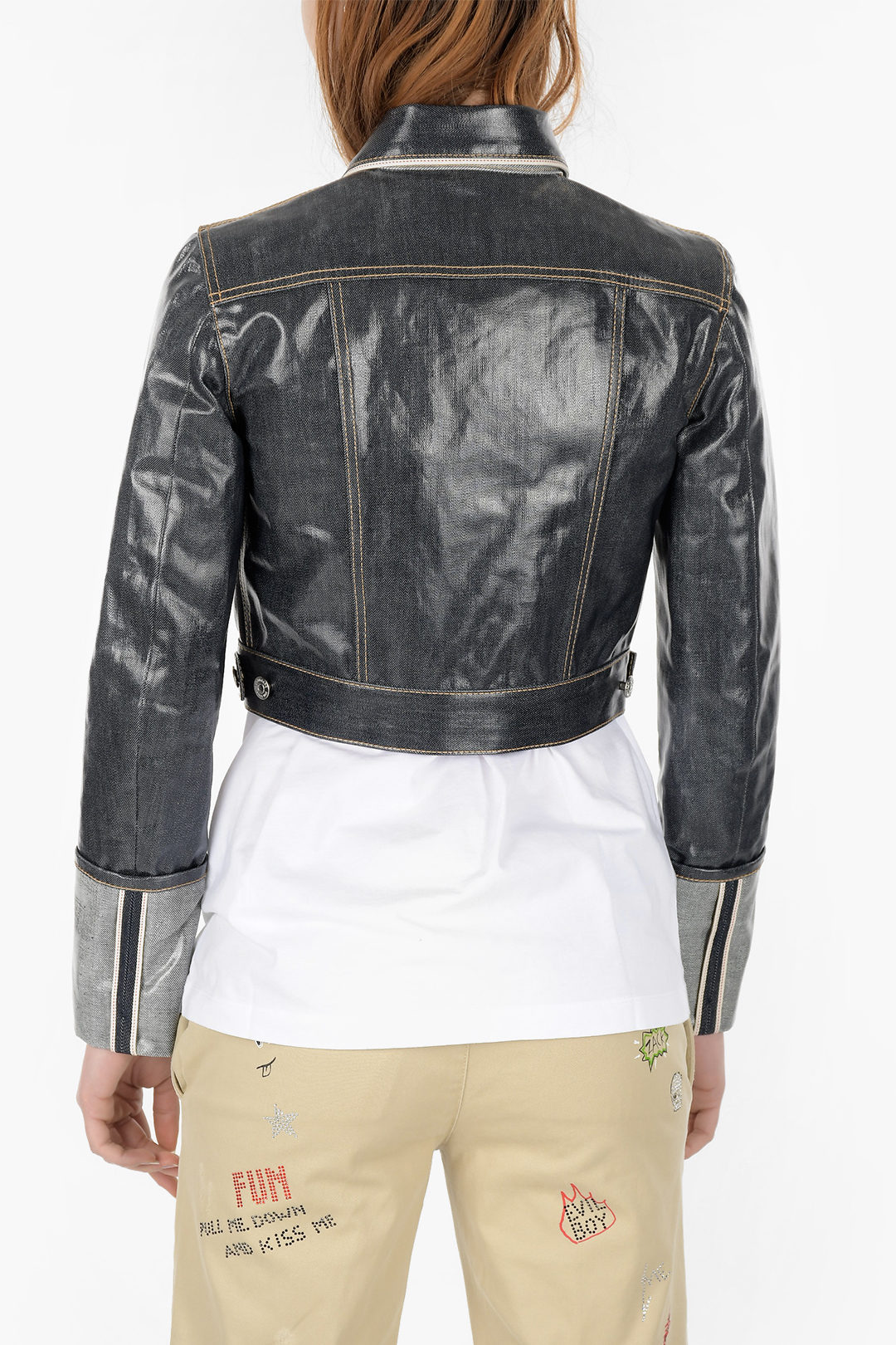 Dsquared2 Coated Denim Crop Jacket women - Glamood Outlet
