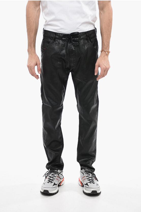 Diesel Coated Denim Krooley-y-ne Jogg Jeans 17cm L.32 In Black