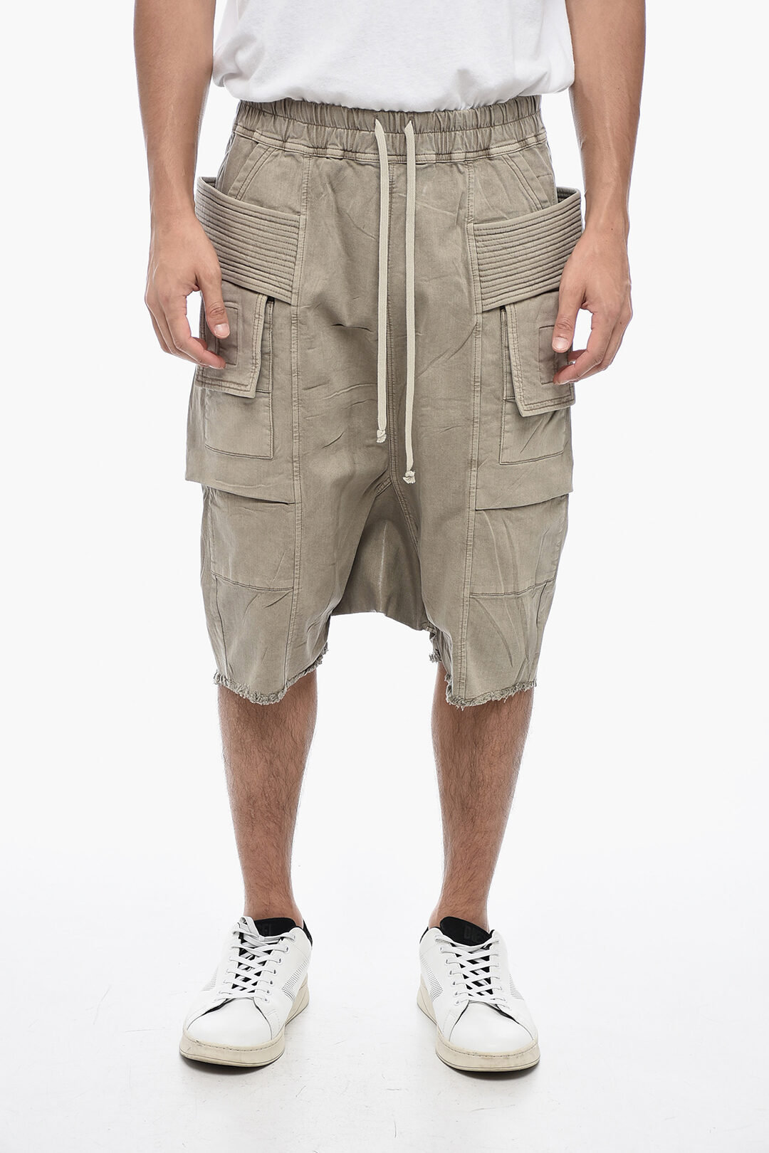 Rick Owens Coated Fabric CREATCH PODS Cargo Shorts men