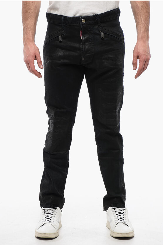 Coated Jeans With Z… - image