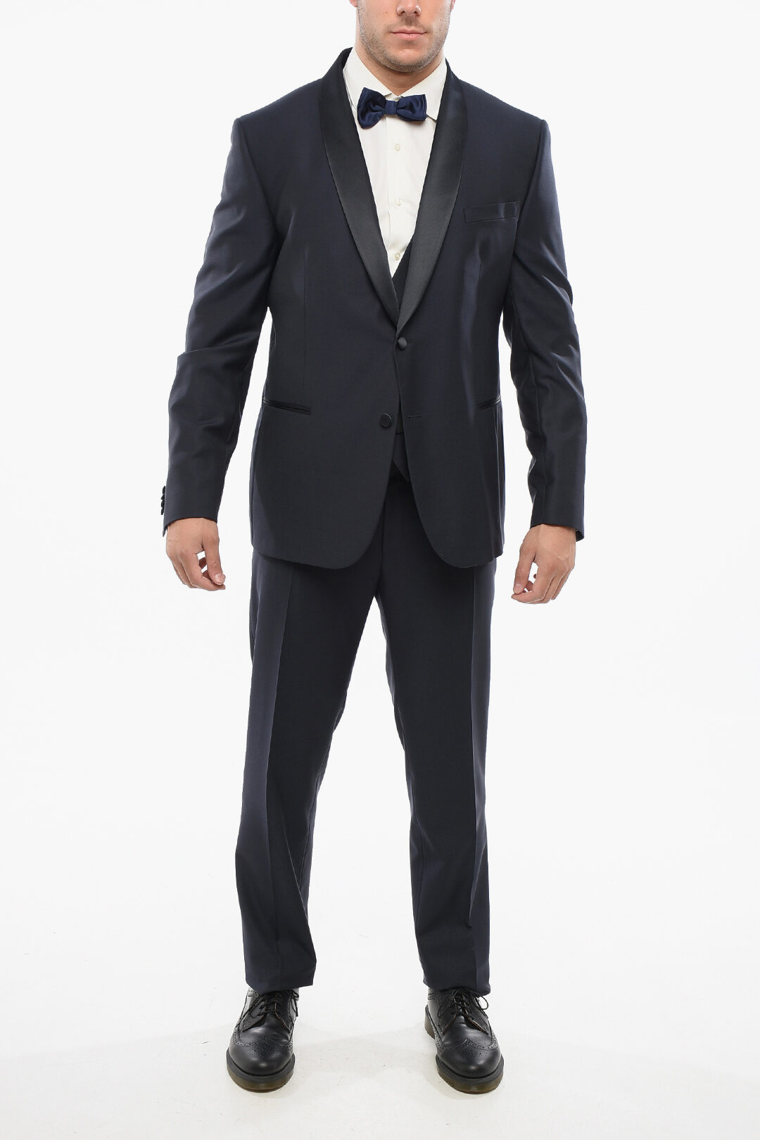 Corneliani CODE Satin Peak Lapel Suit men - Glamood Outlet