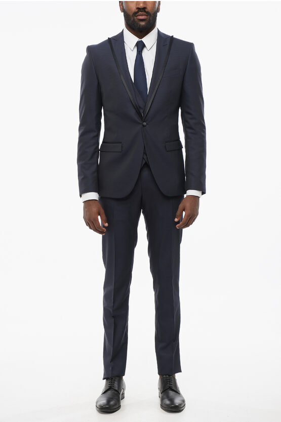 Corneliani Code Three-pieces Suit With Contrasting Trims