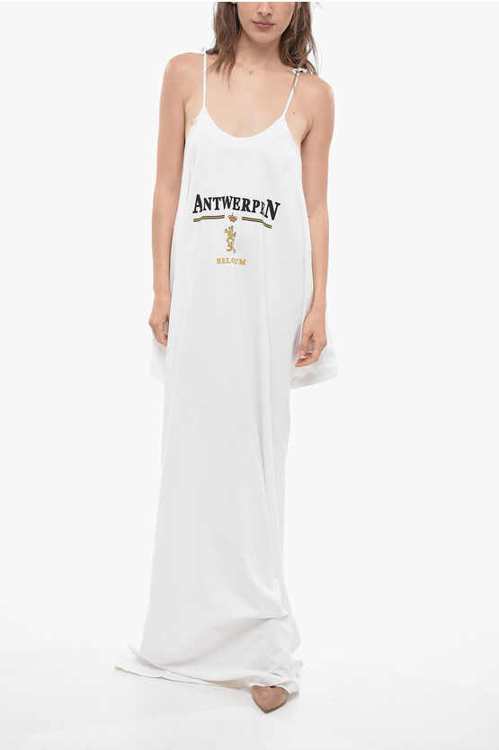 Shop Vetements Cold Shoulder Maxi Tee Dress With Split On The Back