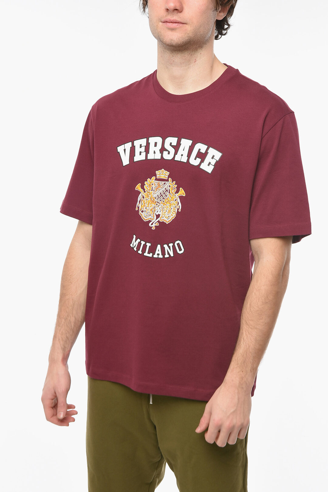 Belang Analist Het begin Versace College-fit T-shirt with Maxi Logo Lettering men - Glamood Outlet
