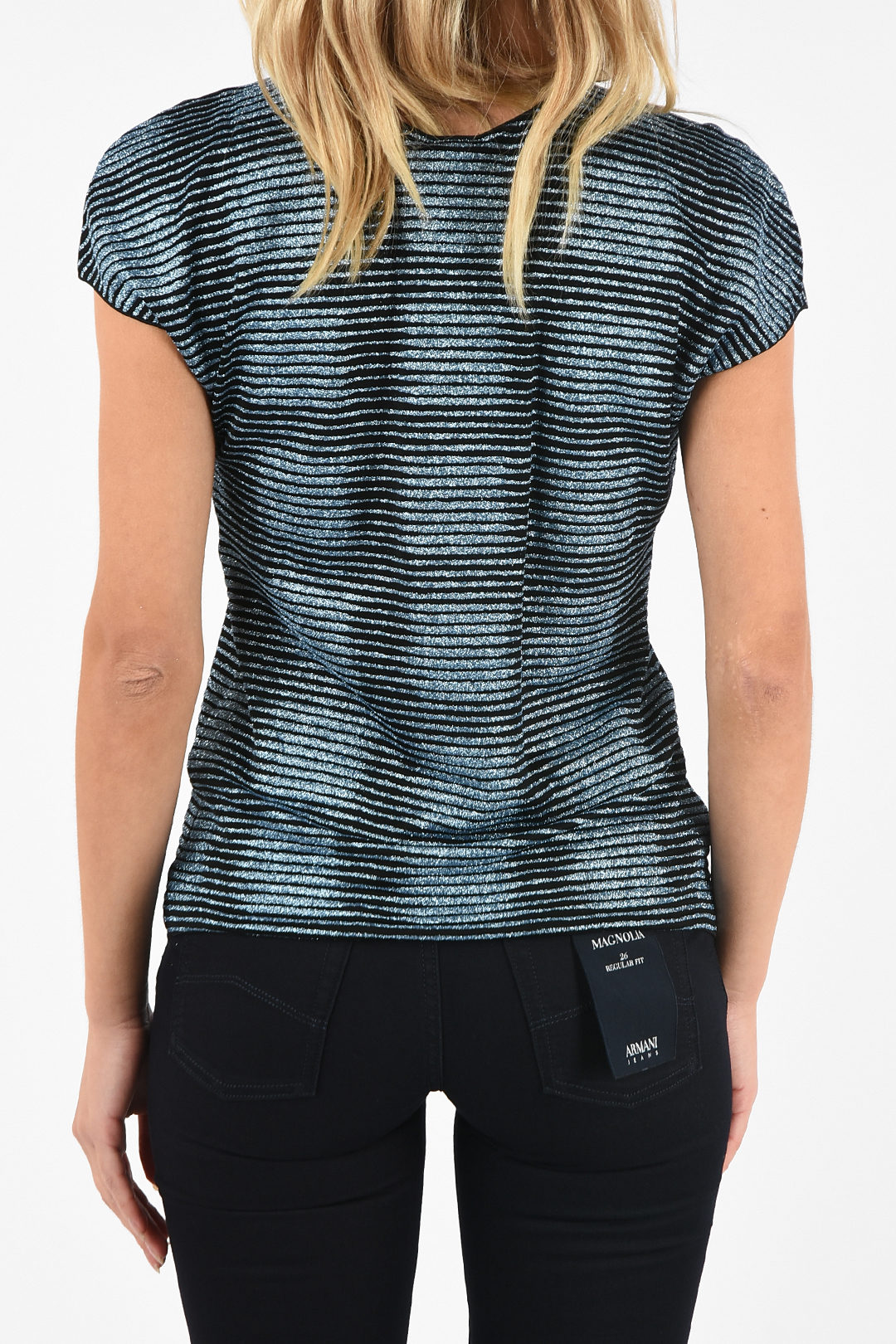 Armani COLLEZIONI Check Glitter T shirt women Glamood Outlet