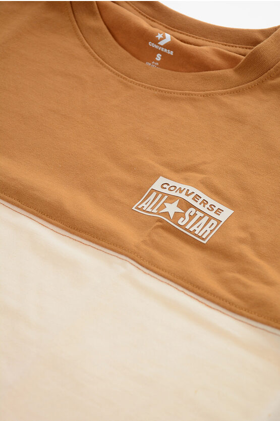 Color Block Crew-Neck T-shirt With Embossed Logo