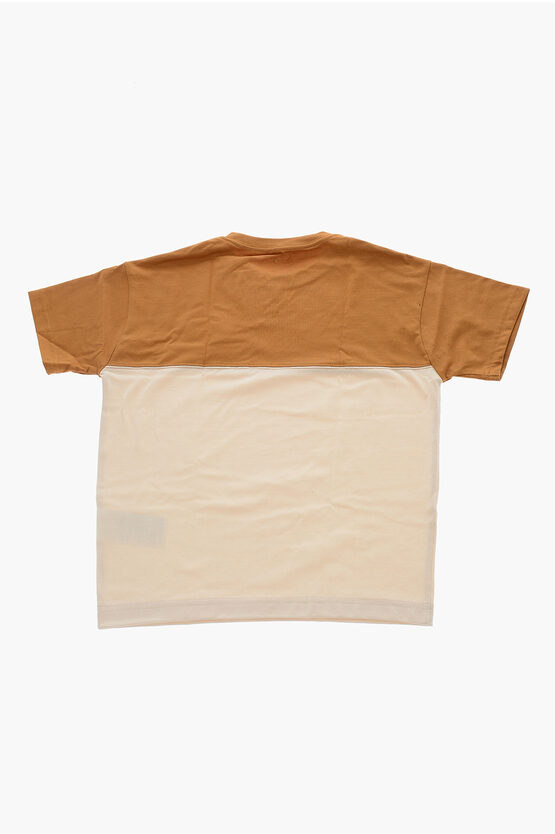 Color Block Crew-Neck T-shirt With Embossed Logo