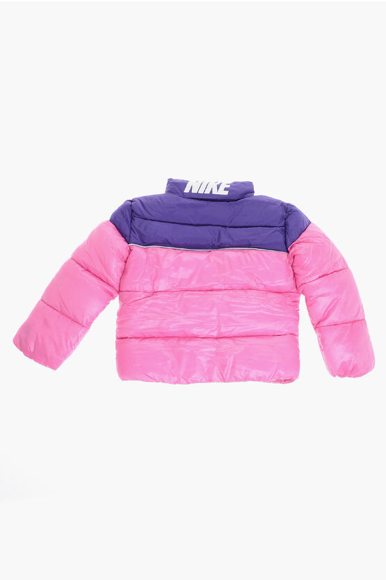 Color Block Padded Jacket with Fleeced Inner