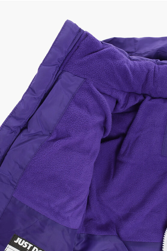 Color Block Padded Jacket with Fleeced Inner