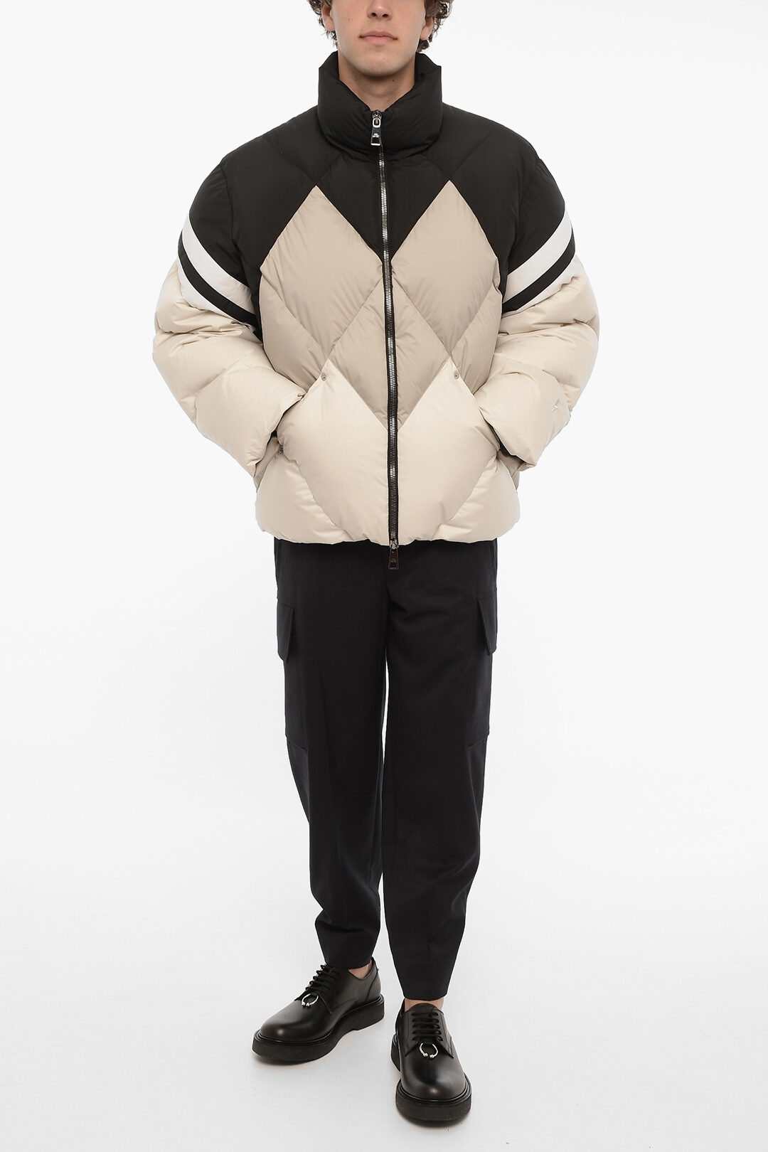 Neil Barrett Color Block Padded Maxi Jacket men - Glamood Outlet