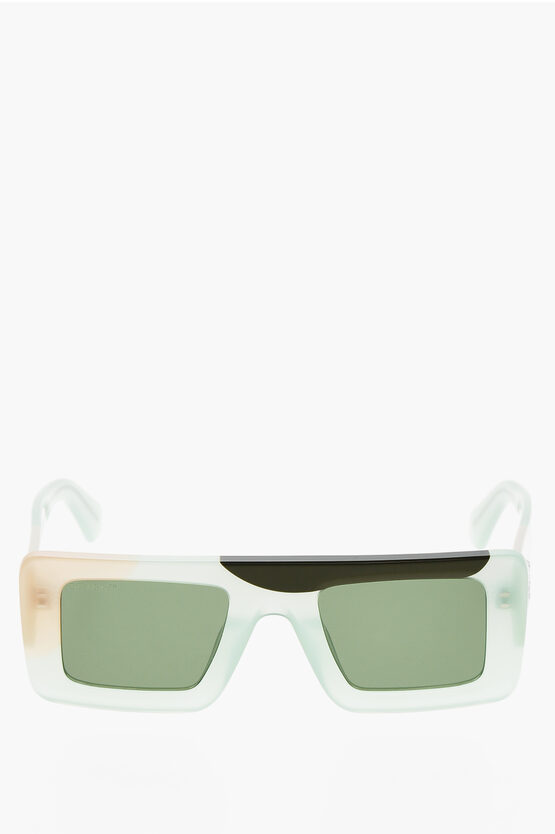 Off-white Color Block Seattle Rectangular Sunglasses In Green