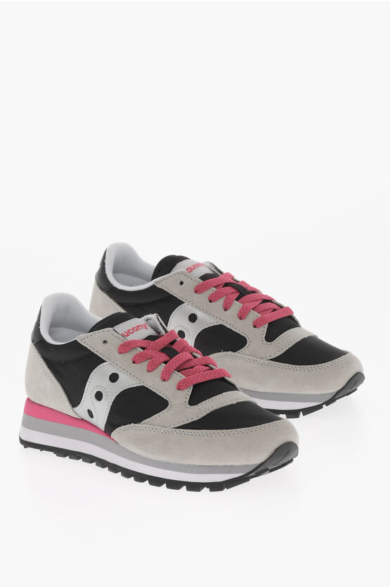 Shop Saucony Color Block Suede And Nylon Jazz Low-top Sneakers