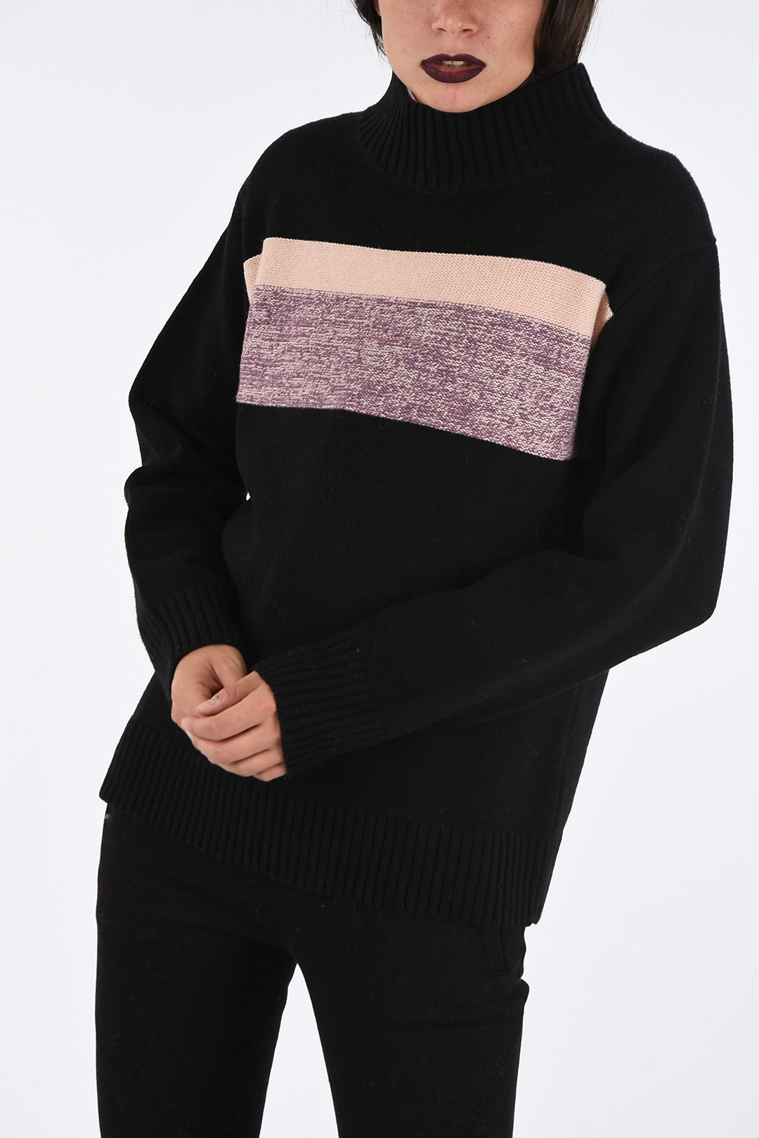 Color Block Turtleneck Sweater