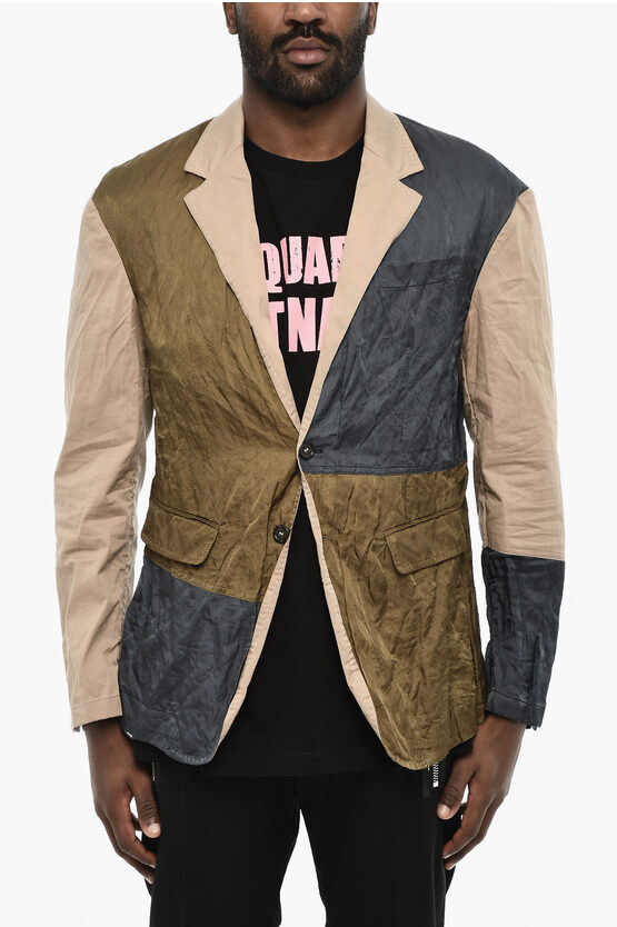 Dsquared2 Color Block Unlined 2 Buttons Blazer