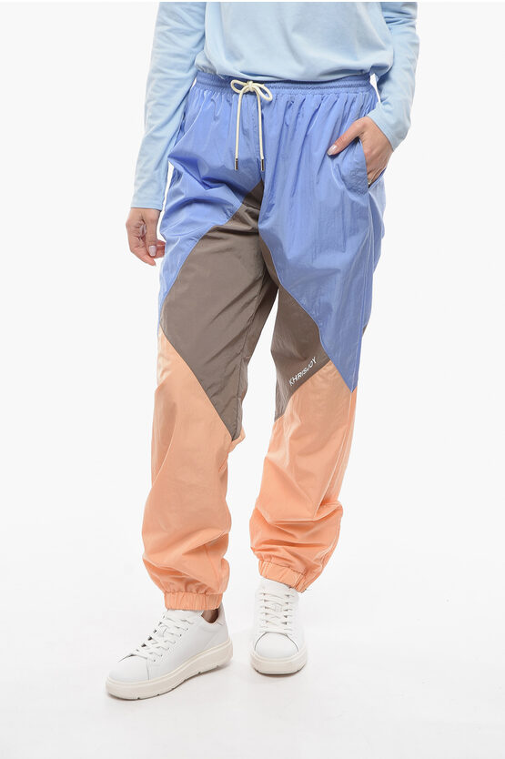 Shop Khrisjoy Colorblock Nylon Joggers With Ankle Zip