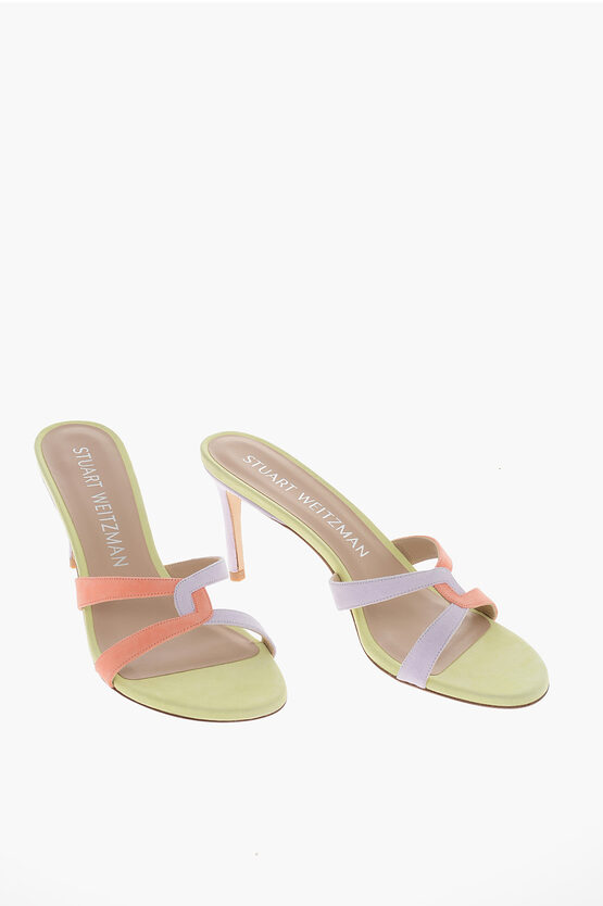 Stuart Weitzman Colorblock Suede SOIREE SLEEK Mules women Glamood Outlet