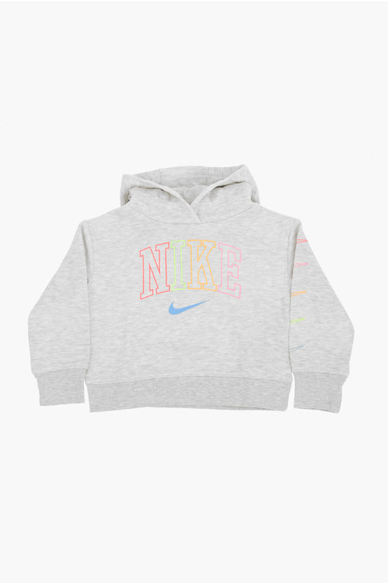 Nike Coloured Logo Hoodie Sweatshirt In Grey