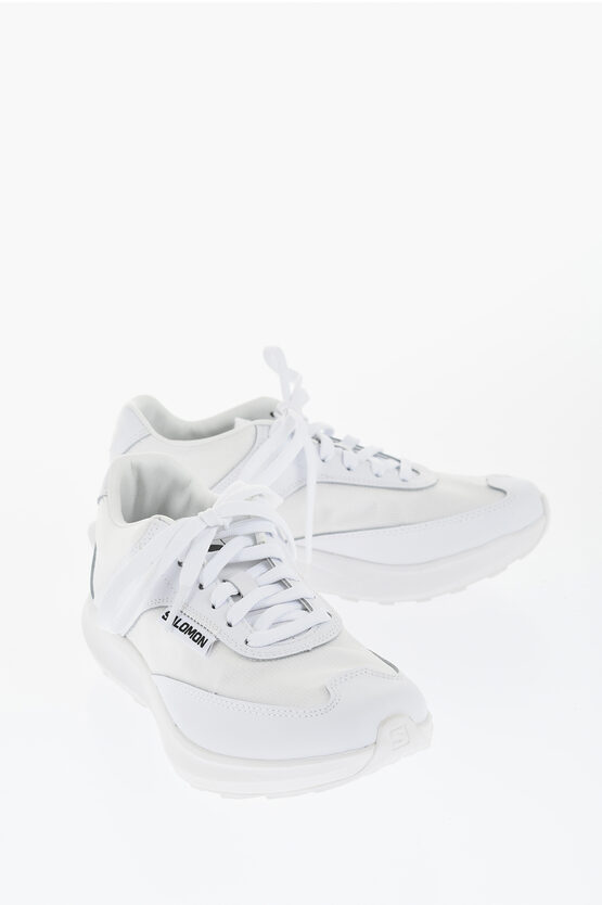COMME DES GARÇONS COMME DES GARCONS TECH FABRIC LOW SNEAKERS WITH LEATHER DETA