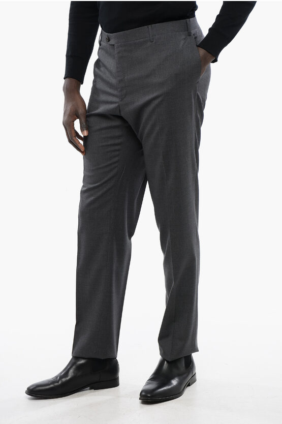 Corneliani Concealed Closure Academy Virgin Wool Pants