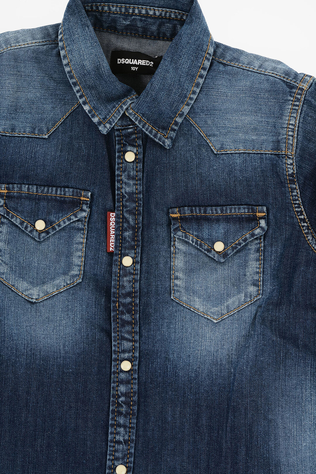 Dsquared2 Kids Contrast Buttons Denim Shirt boys Glamood Outlet