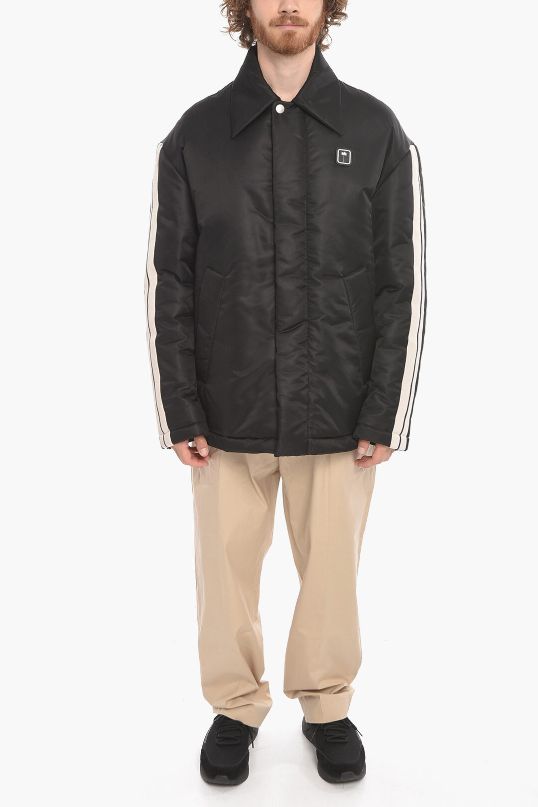 【関税込み】PALM ANGELS PADDED NYLON JACKET Palm Angels Puffer In Black Polyamide | italist