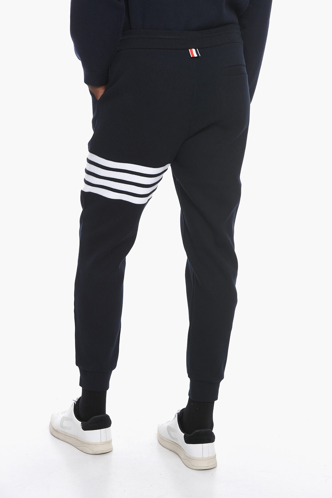 Thom Browne Contrasting Band WAFFLE Cotton Joggers men Glamood Outlet