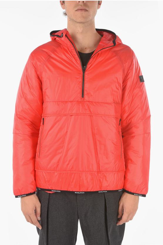 Shop Woolrich Contrasting Details Pack-it Anorak With Hood