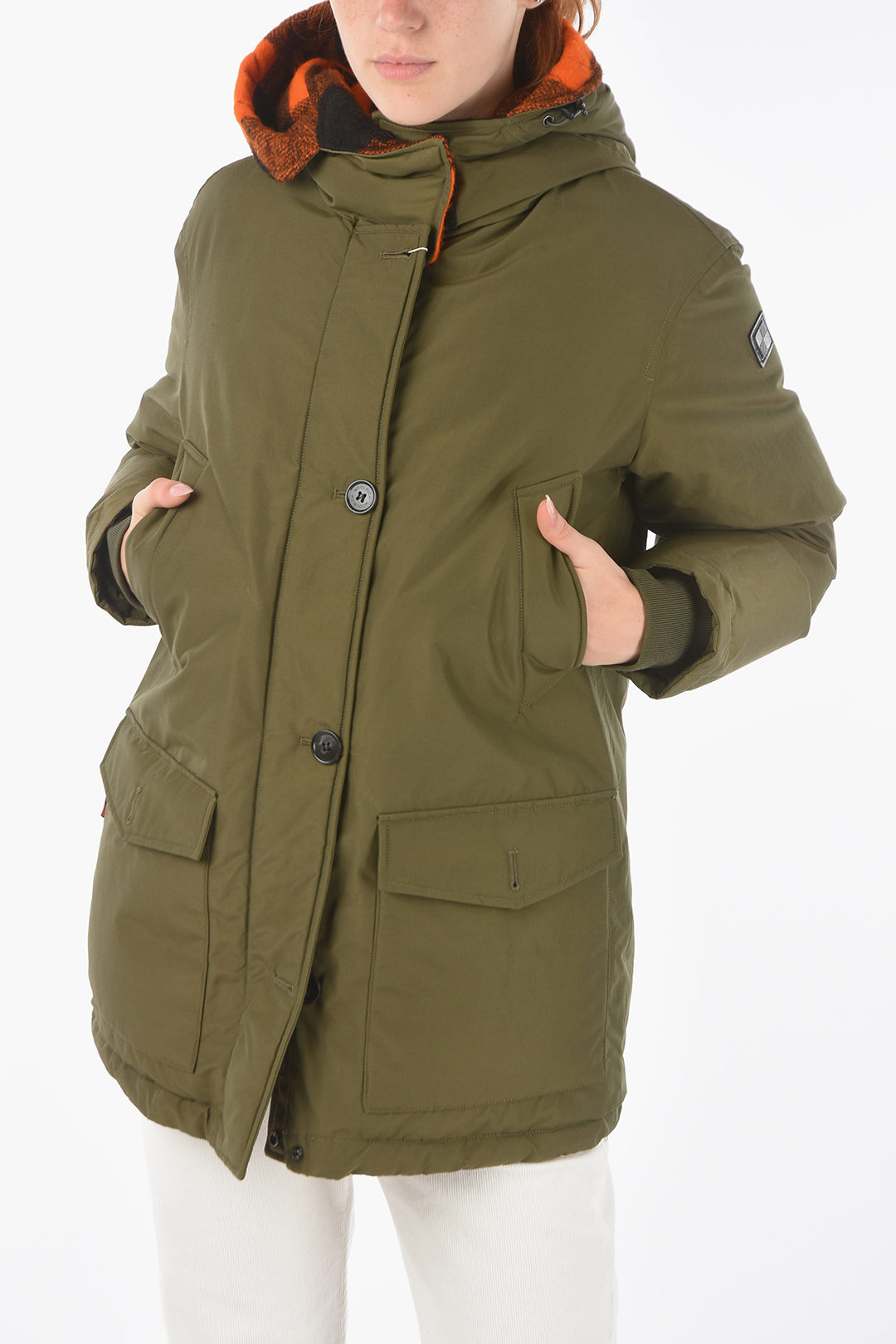 rand meer argument Woolrich contrasting details reversible down jacket women - Glamood Outlet