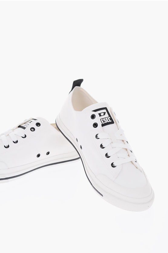 Diesel Contrasting Details Solid Color S-astico Low Cut Sneakers In White