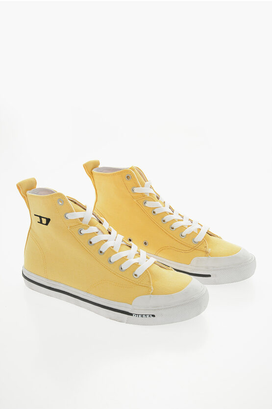 Diesel Contrasting Laces And Sole S-athos High-top Trainers In White