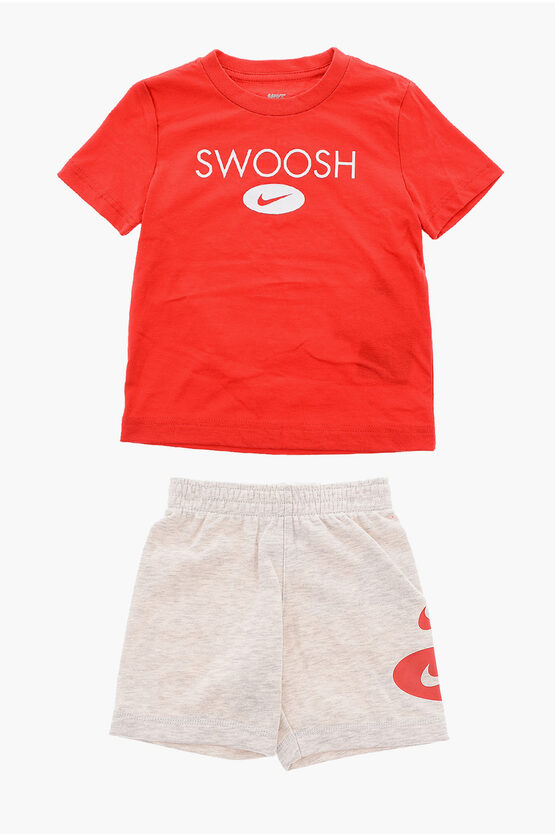 Contrasting Logo Shorts SWOOSH and T-shirt Set